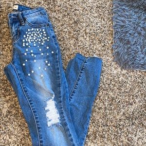 Jeans with Pearls